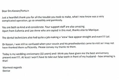 Handwritten patient review for Dr Ashwin Kassan