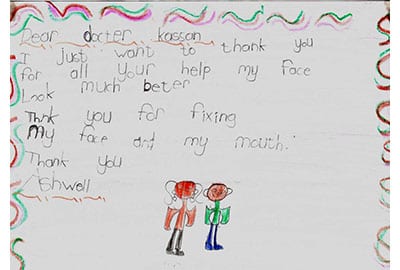 Handwritten patient review for Dr Ashwin Kassan