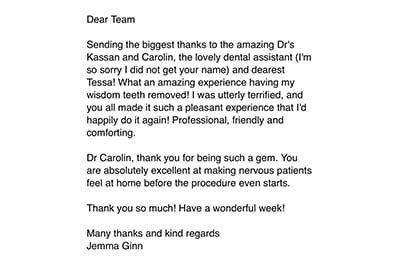 Handwritten patient review for Dr Ashwin Kassan