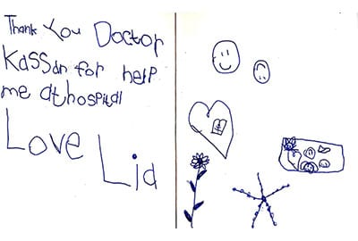 Handwritten patient review for Dr Ashwin Kassan